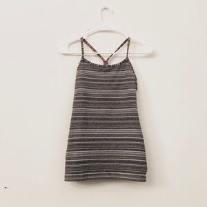 Lululemon Power Y Tank Heather Grey Stripes